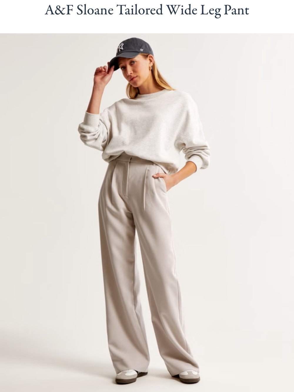 Tailored Wide Leg Pant - Light Beige ( Short)